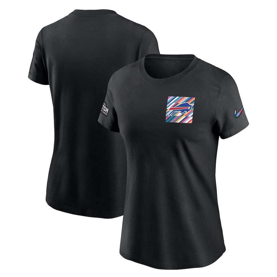 Women's Buffalo Bills Black 2023 Crucial Catch Sideline Tri-Blend T-Shirt(Run Small)